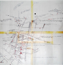 mental map, pen, pencil on paper, different dimensions