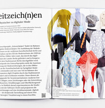 „Exploring a New Dimension – ­Körper und Mode im Digitalen“ ­dokumentiert Lehrprojekte von Madeleine Madej aus dem Mode-Design. In deren Fokus steht das Gestalten, Visualisieren und Präsentieren von Bekleidung am Avatar im virtuellen Raum.