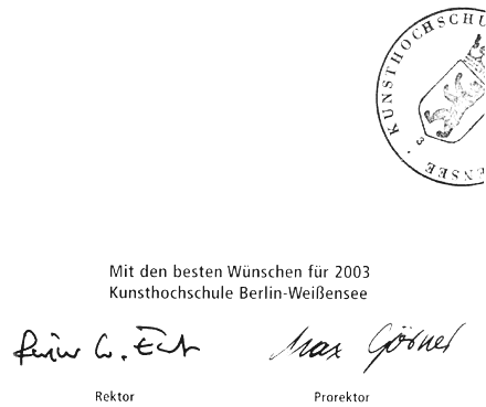 Neujahrskarte 2003