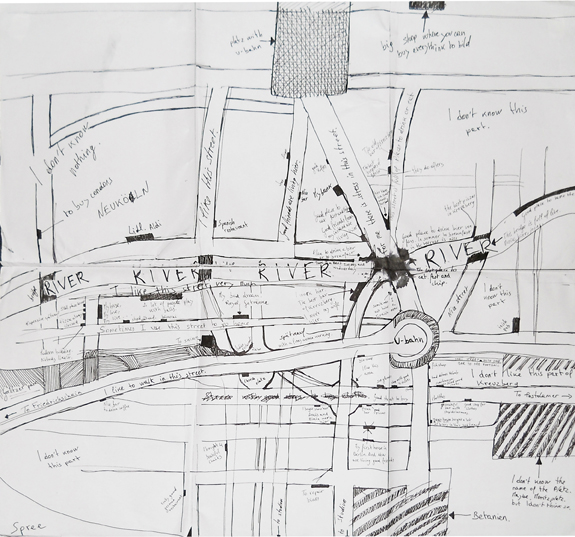 mental map, pen, pencil on paper, different dimensions