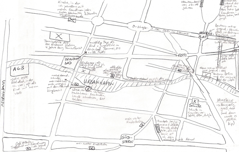 mental map, pen, pencil on paper, different dimensions