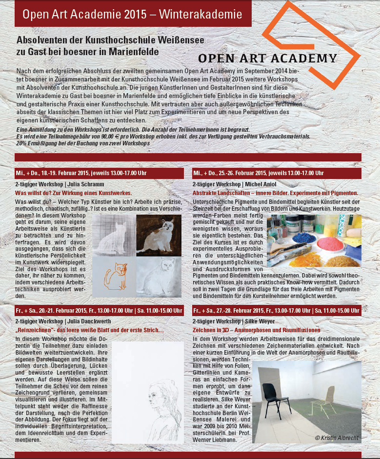 Programm Open Art - Winterakademie